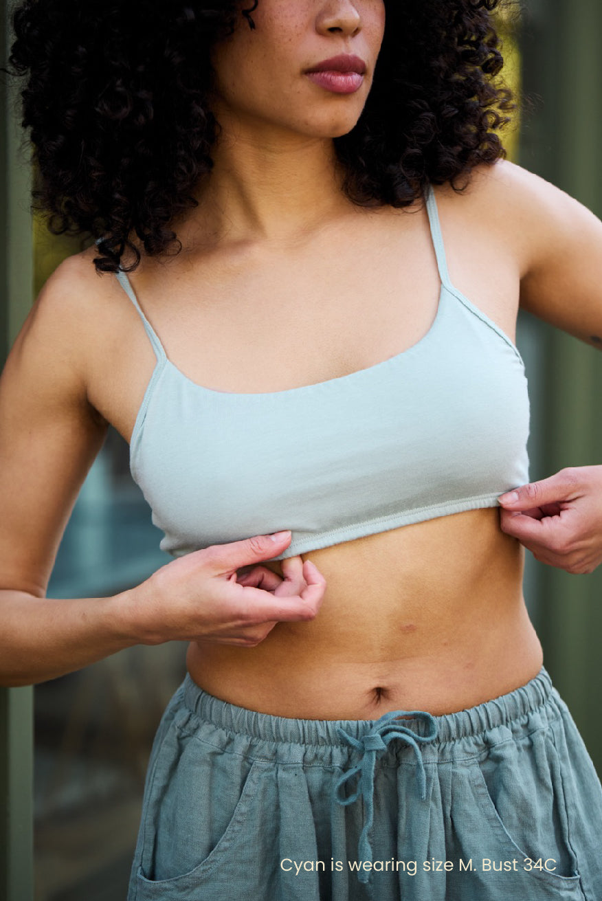 POPPY SCOOP NECK BRA / BLUE MIST