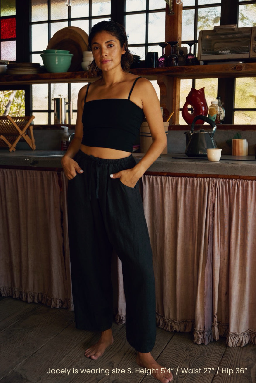 LAUREL LINEN PANTS / BLACK