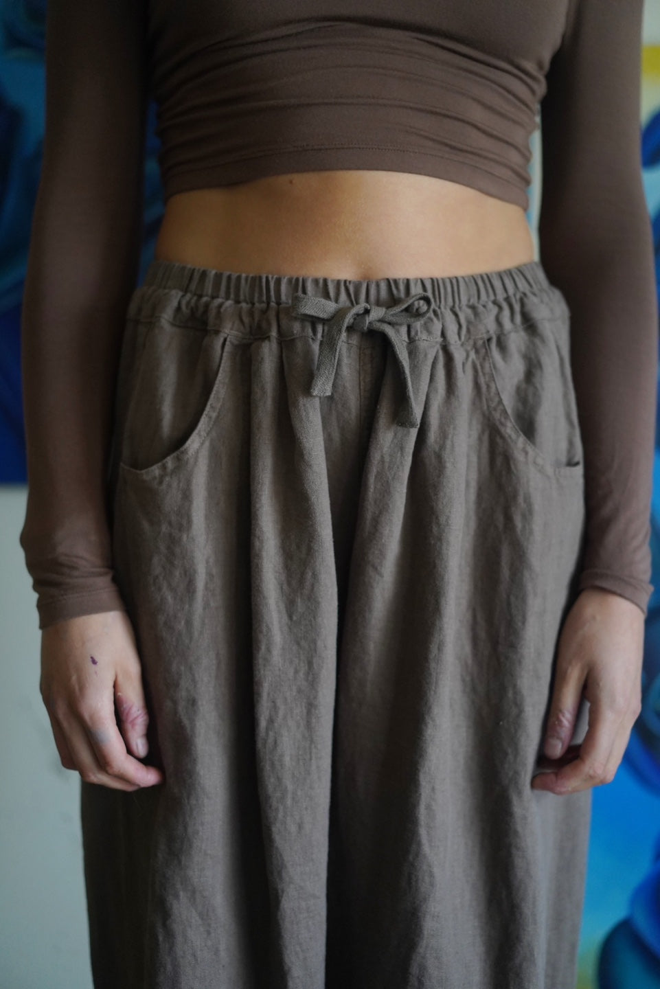 LAUREL LINEN PANTS / CHARCOAL