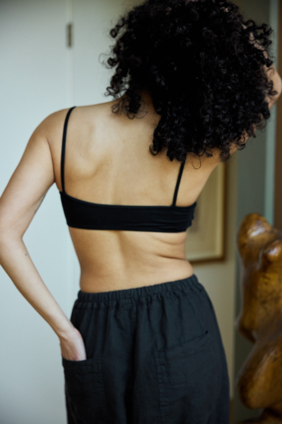 POPPY SCOOP NECK BRA / BLACK