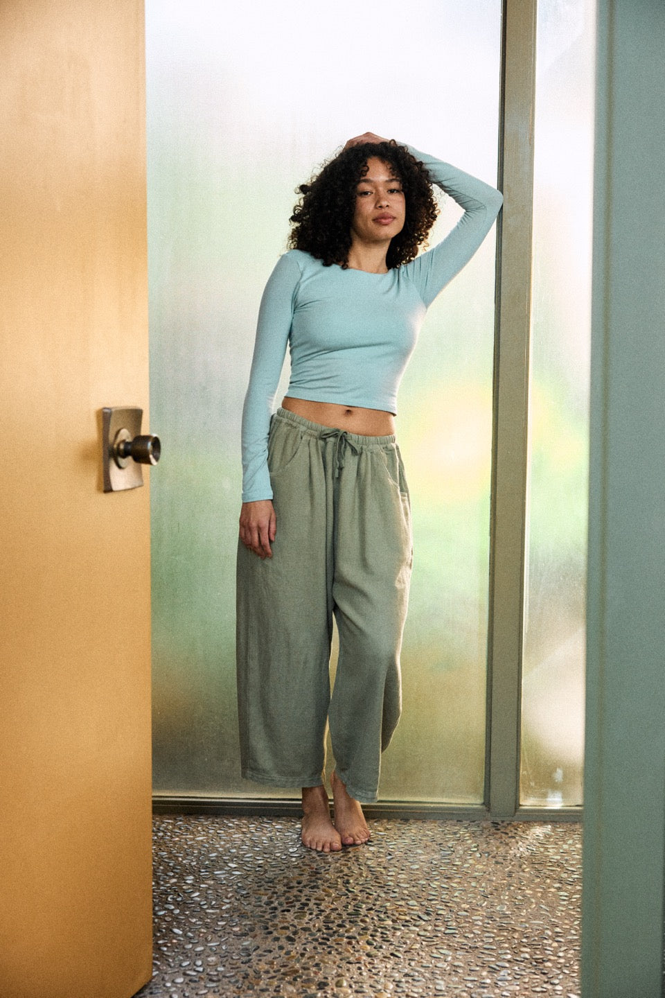 IVY SCOOP BACK LONG SLEEVE / BLUE MIST