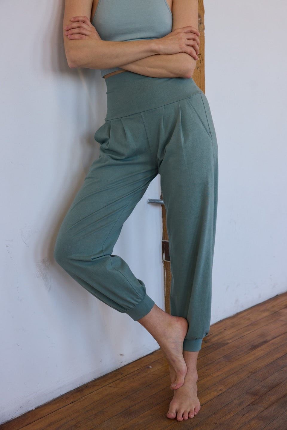 GINKO COTTON PANTS / BLUE MOSS