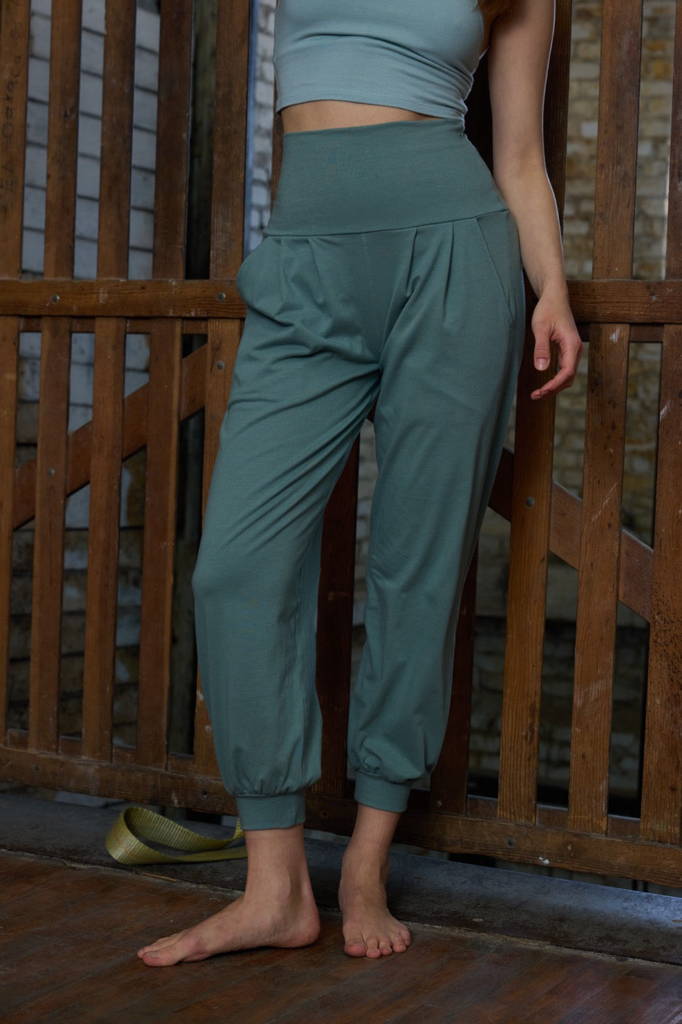 GINKO COTTON PANTS / BLUE MOSS
