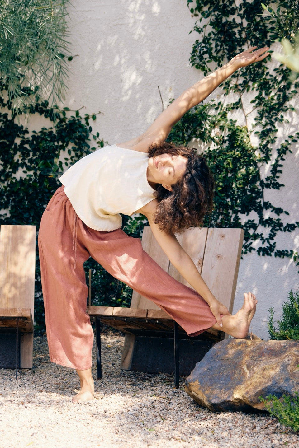 LAUREL LINEN PANTS / ROSE