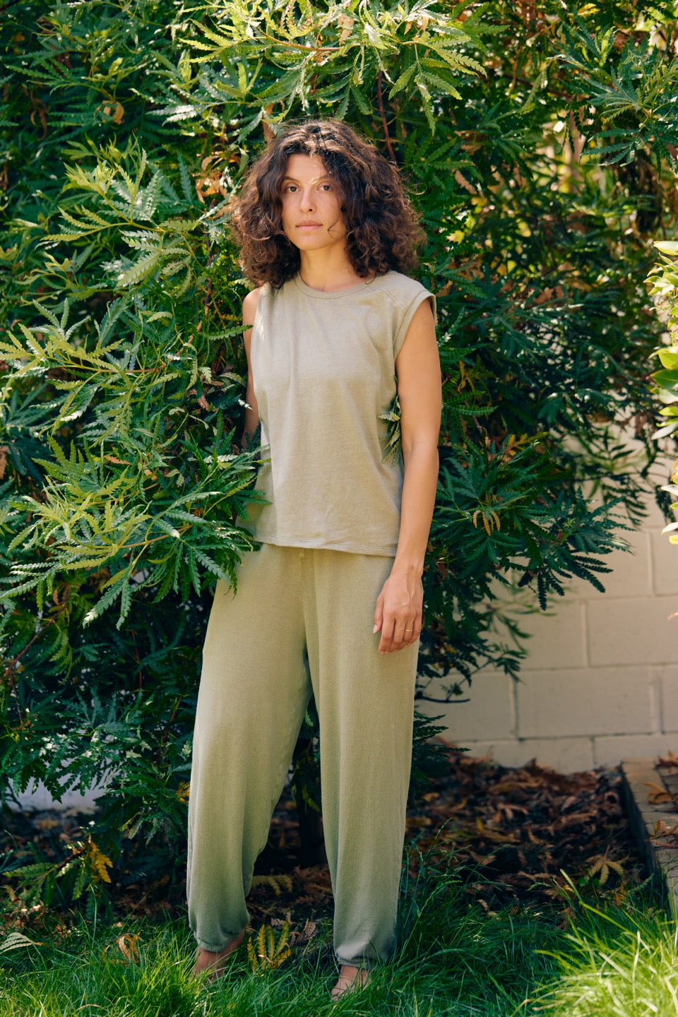 TAHOE HEMP MUSCLE TANK / PISTACHIO