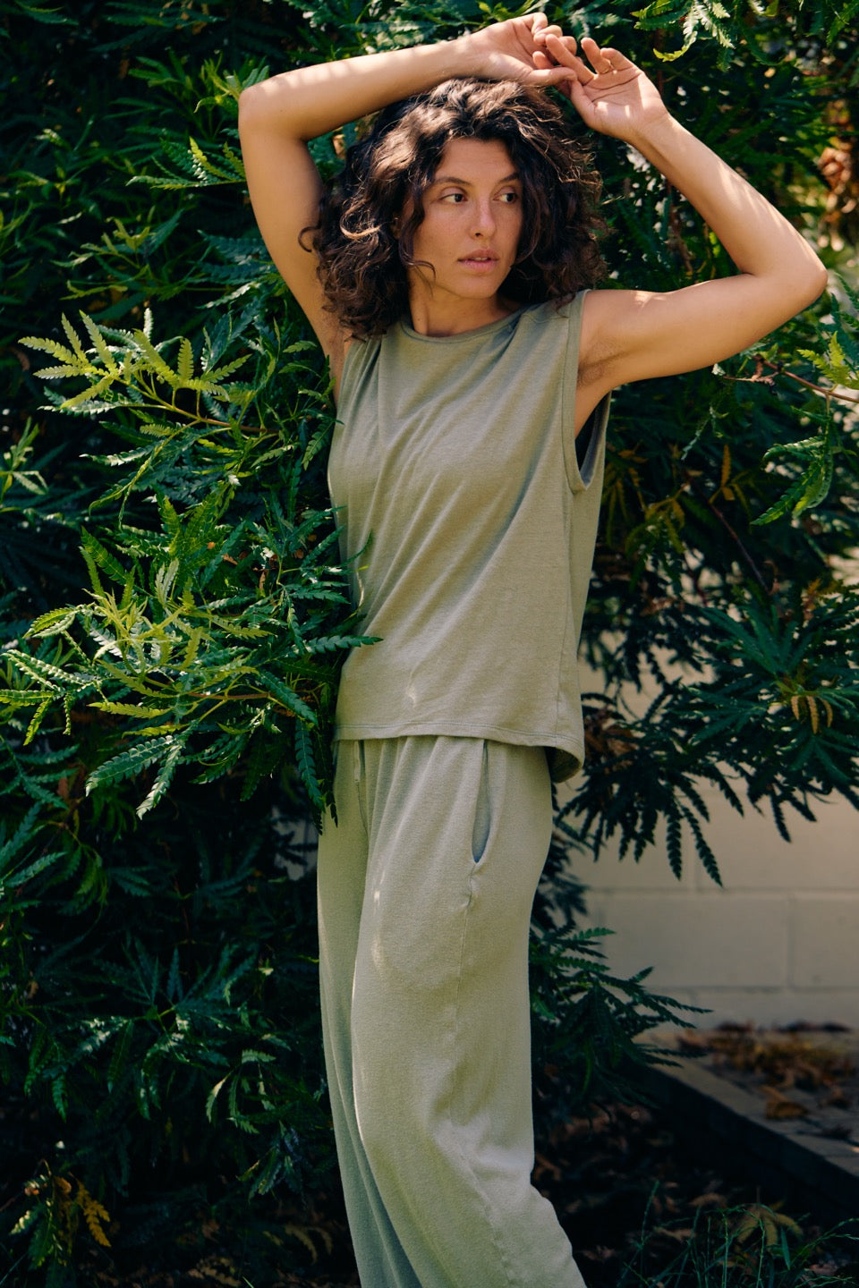 TAHOE HEMP MUSCLE TANK / PISTACHIO