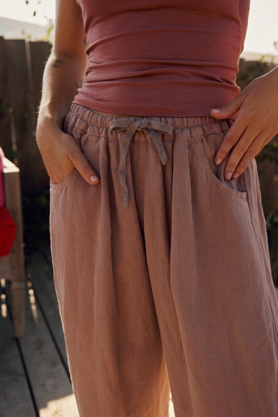 LAUREL LINEN PANTS / MOCHA MOUSSE