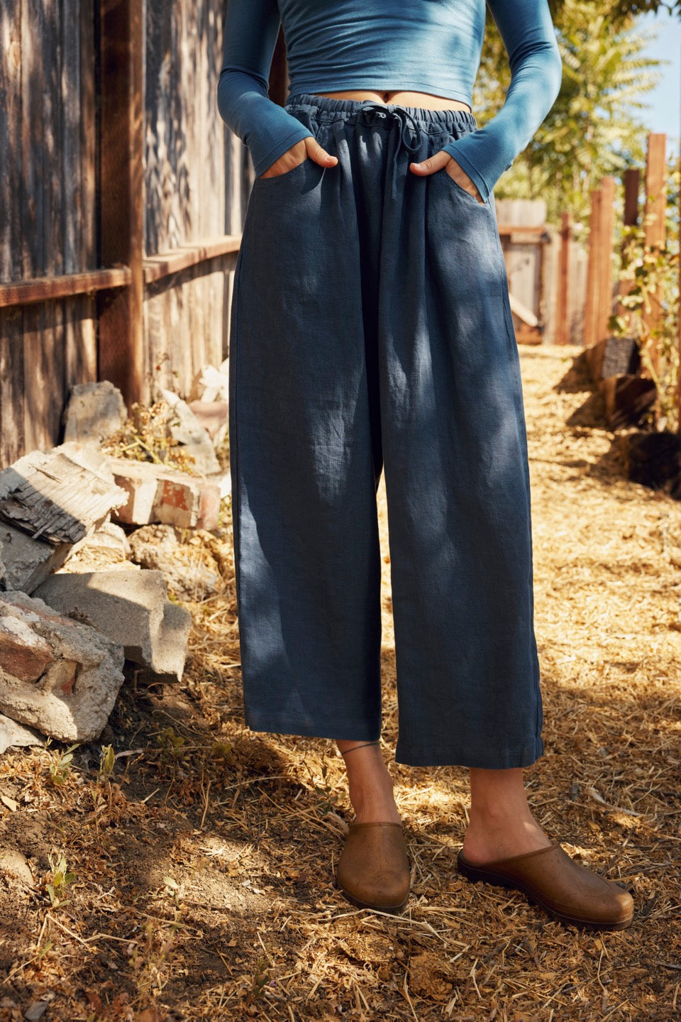 LAUREL LINEN PANTS / DEEP OCEAN