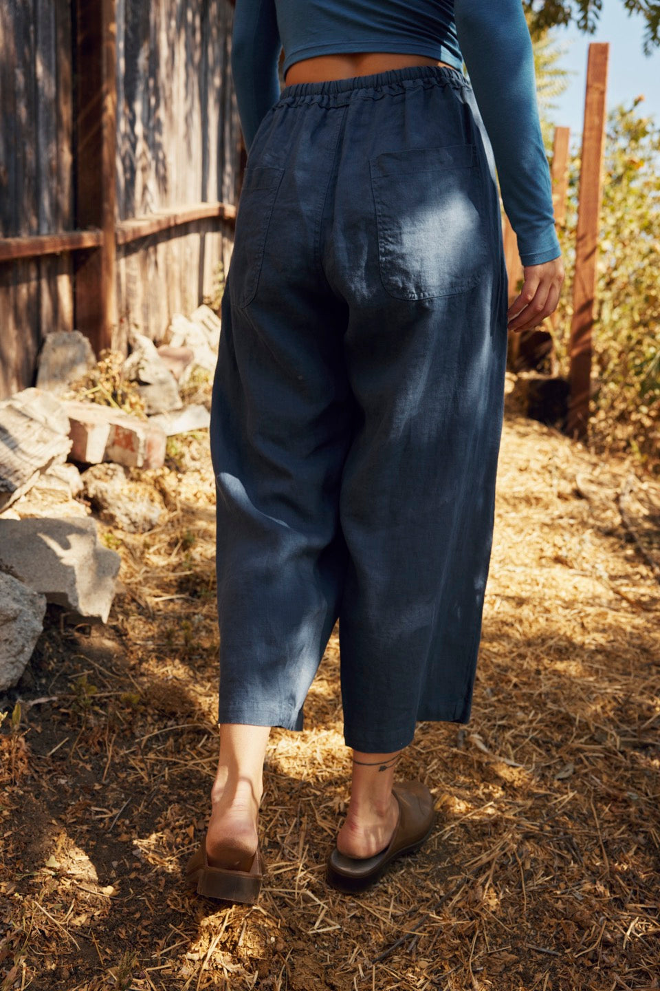 LAUREL LINEN PANTS / DEEP OCEAN