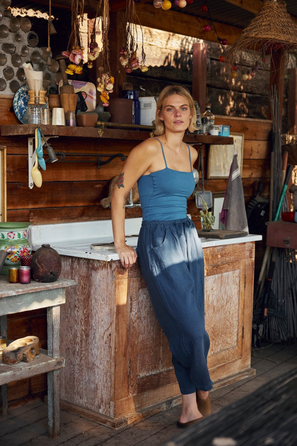 LAUREL LINEN PANTS / DEEP OCEAN
