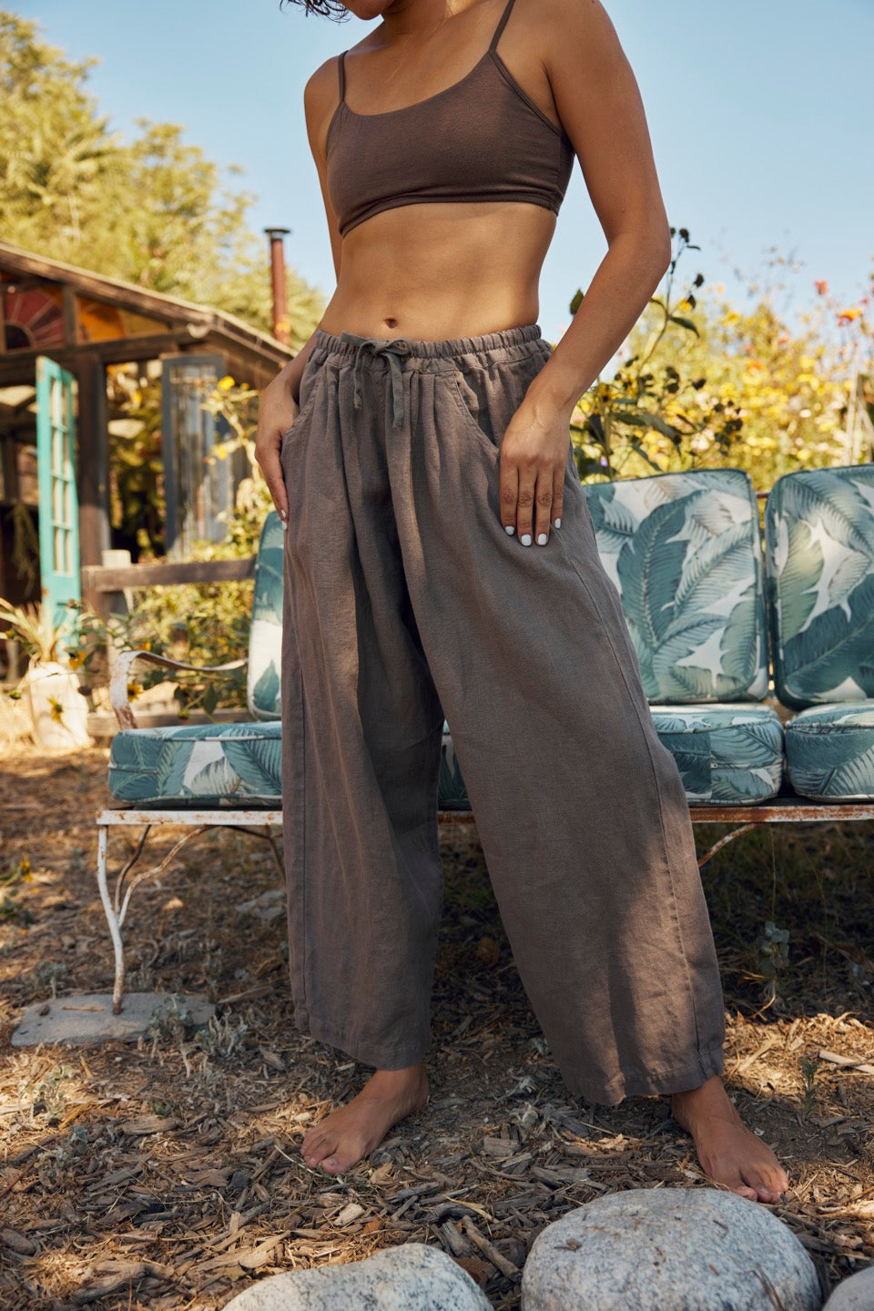 LAUREL LINEN PANTS / CHARCOAL