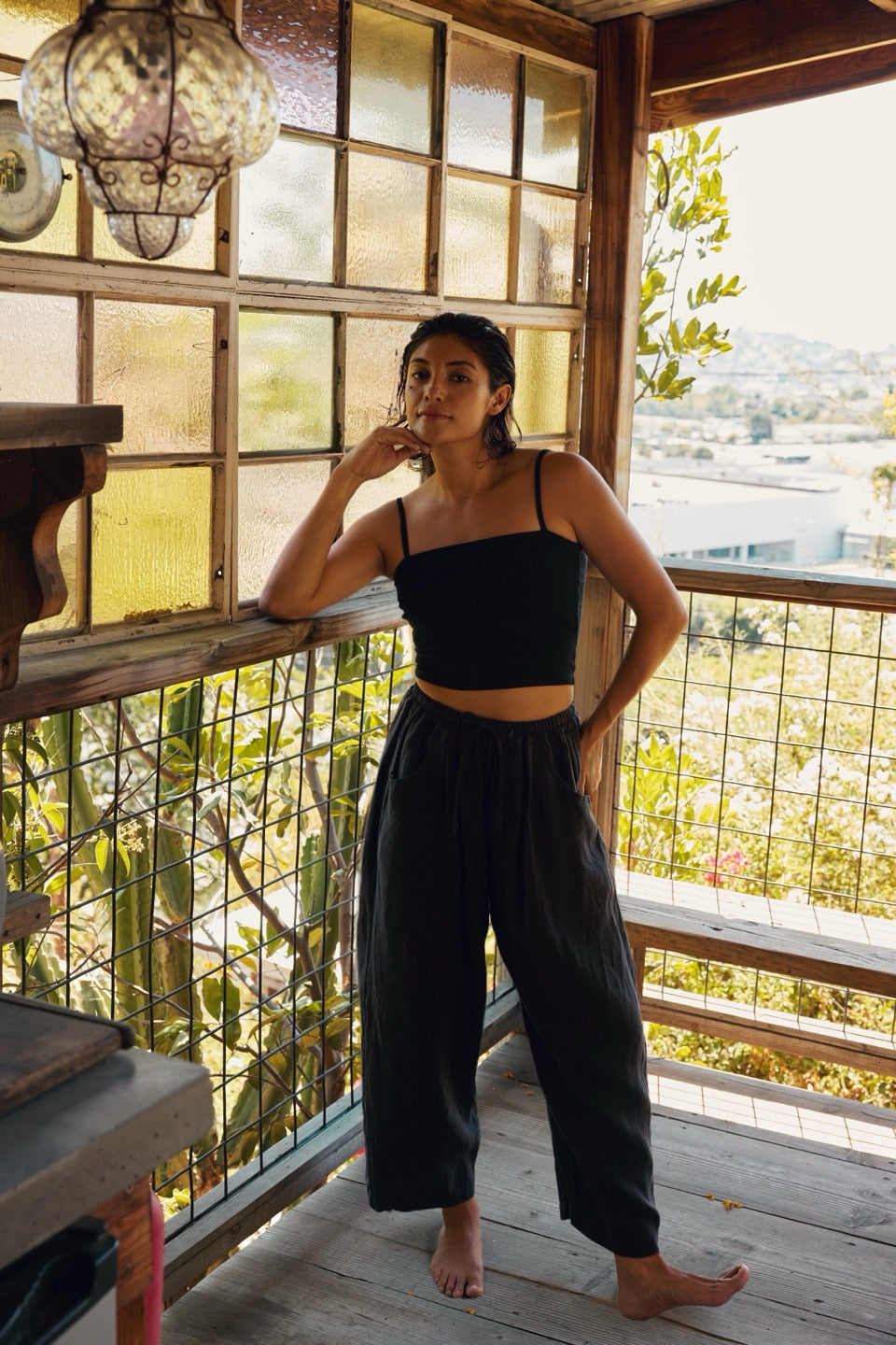 LAUREL LINEN PANTS / BLACK