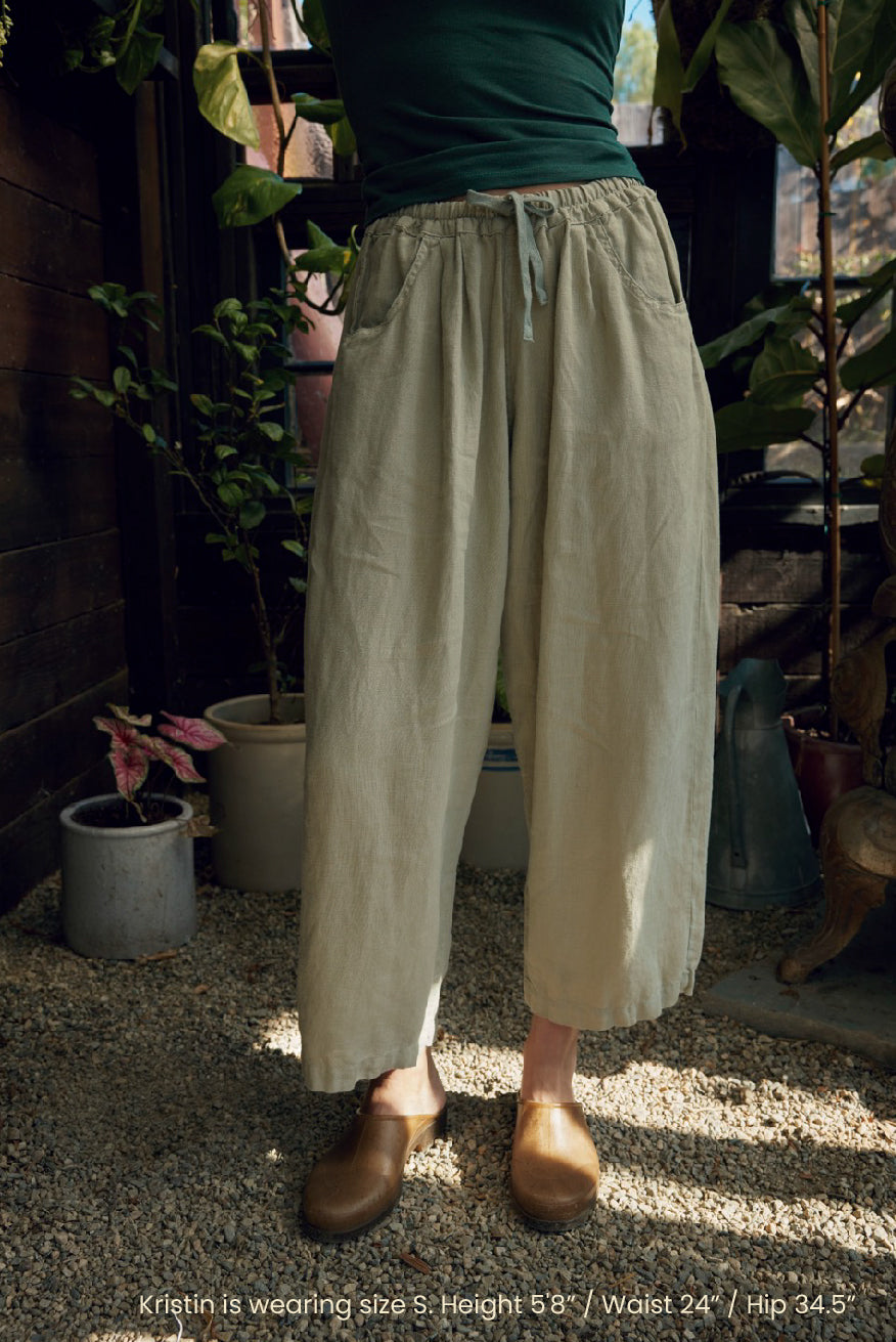 LAUREL LINEN PANTS / CELADON GREEN