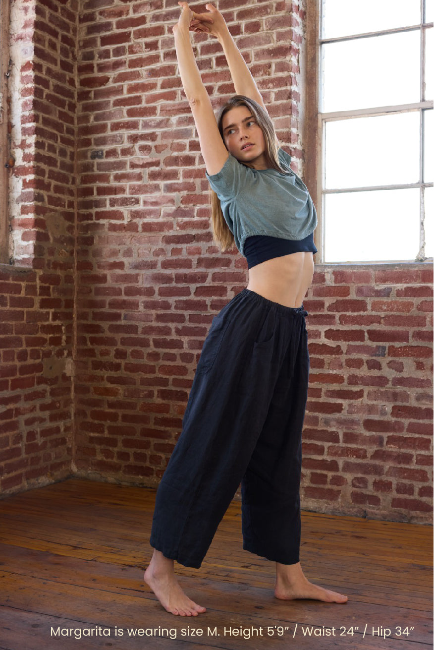 LAUREL LINEN PANTS / BLACK