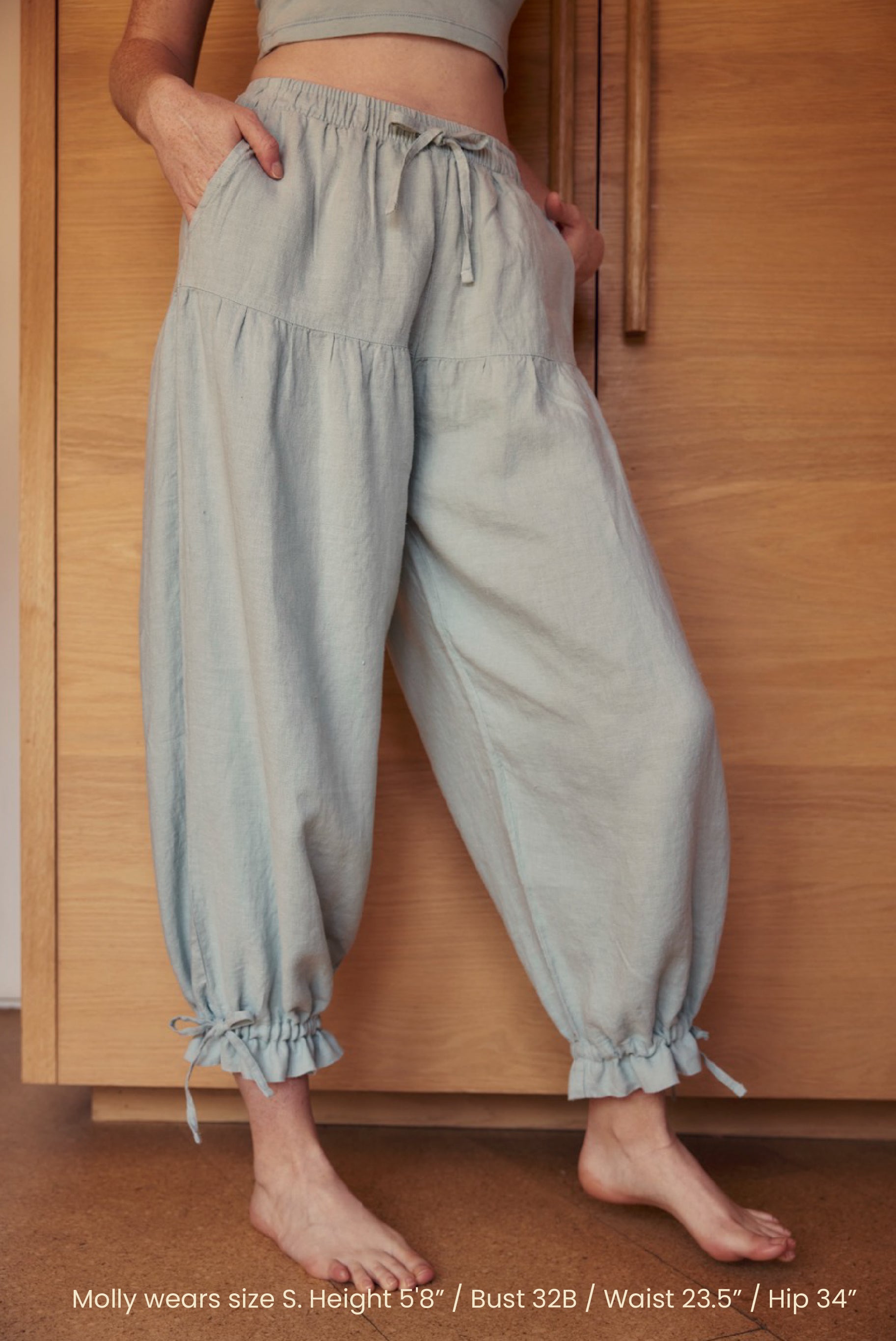JASMIN LINEN PANTS / BLUE MIST – SOKOI