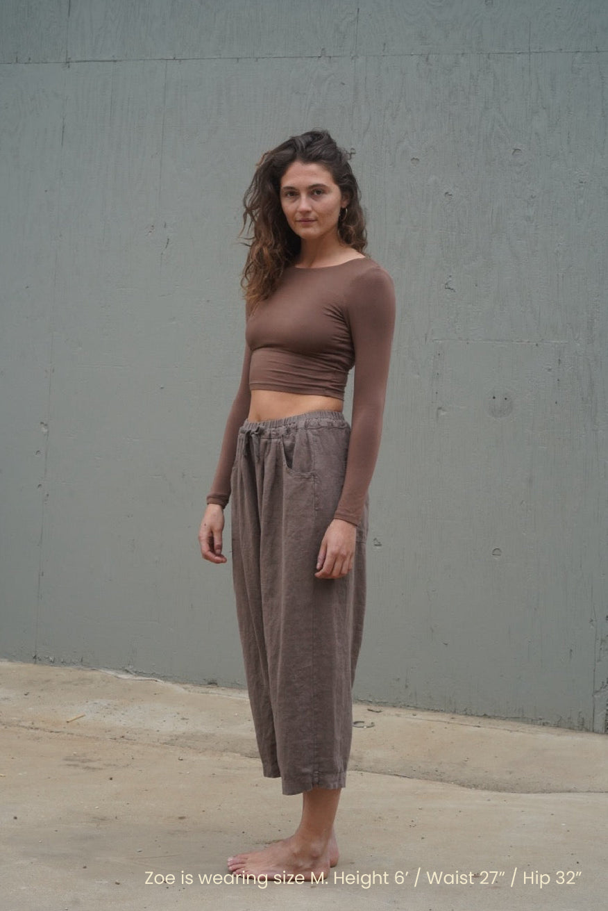 LAUREL LINEN PANTS / CHARCOAL