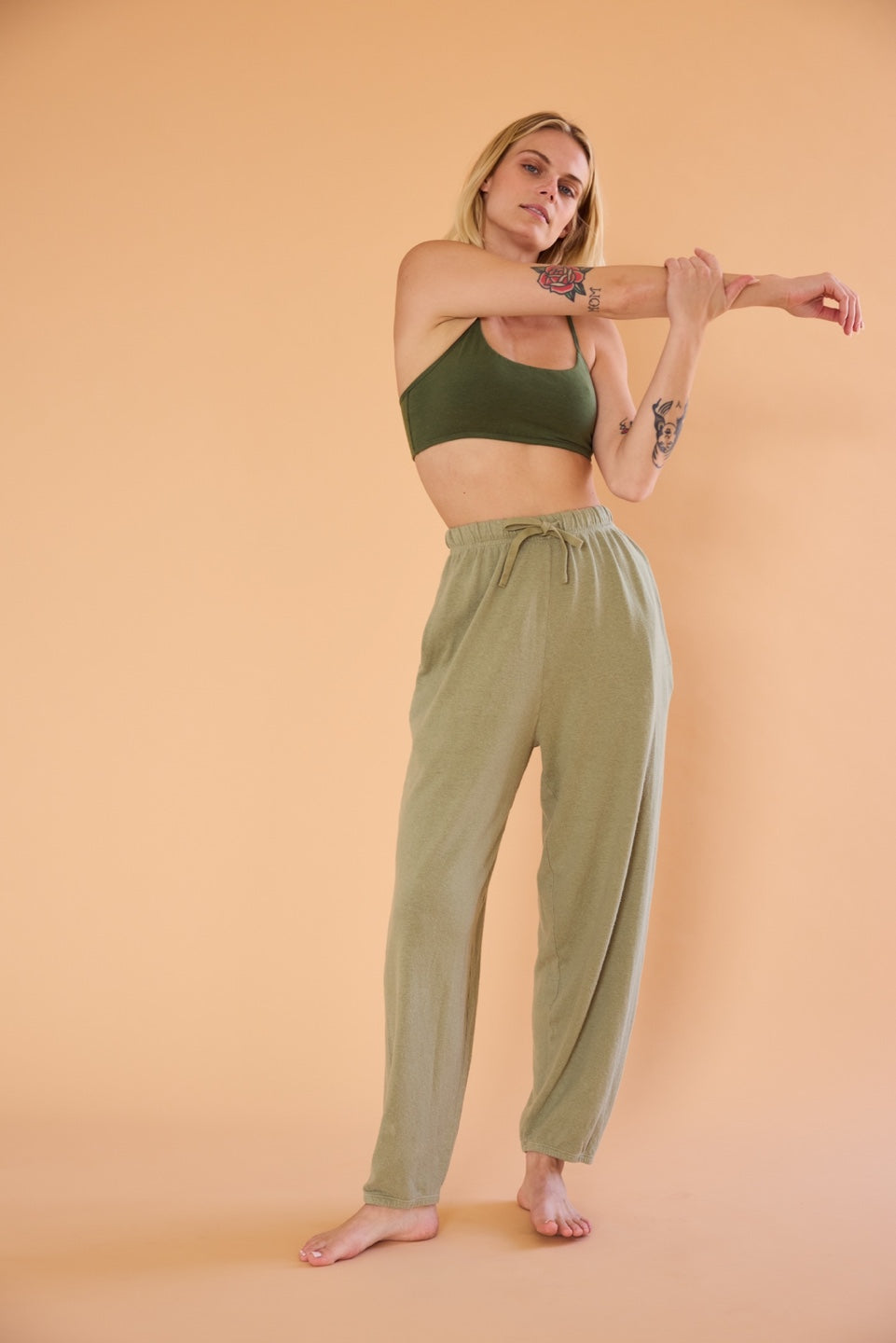 POPPY SCOOP NECK BRA / MOSS