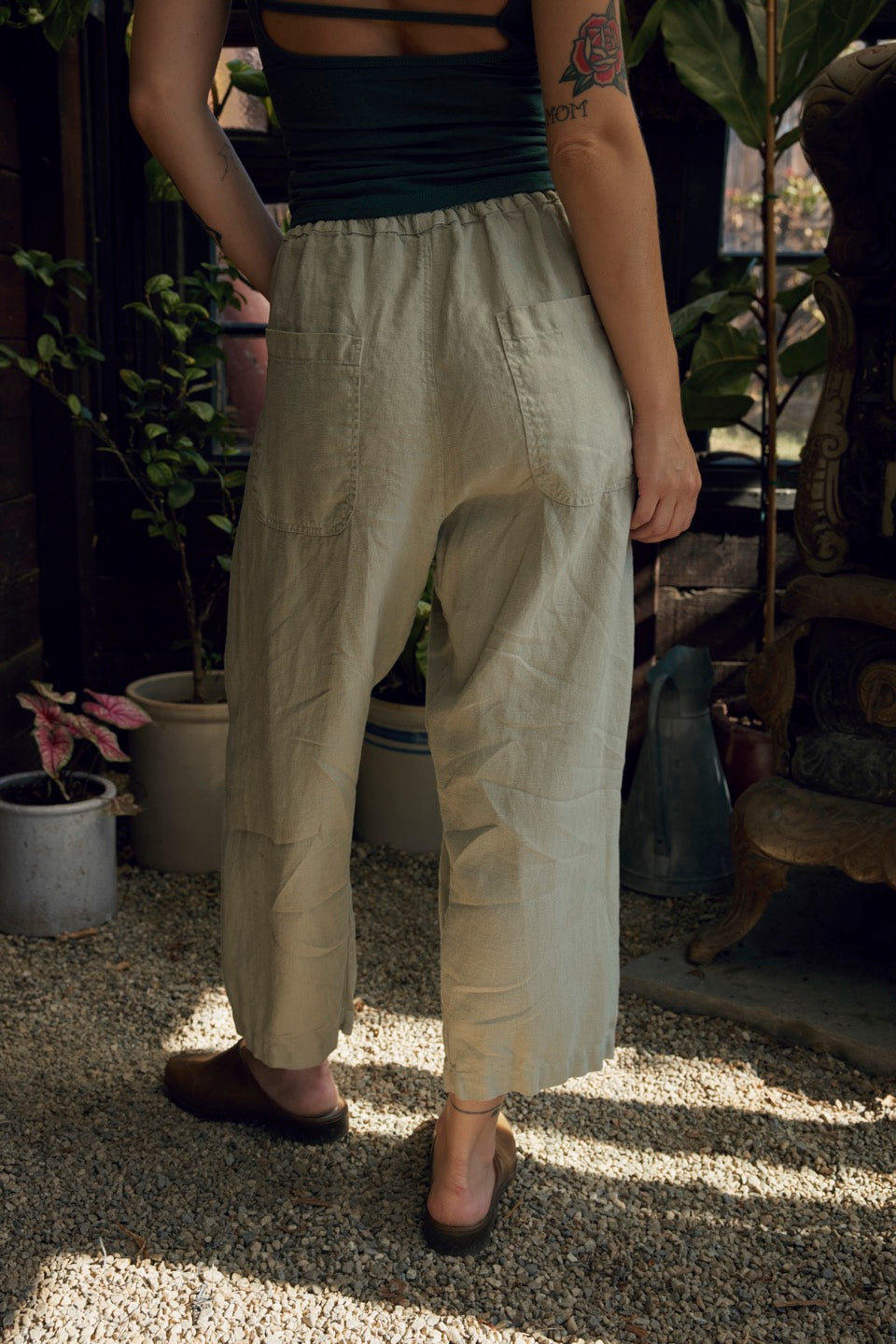LAUREL LINEN PANTS / CELADON GREEN