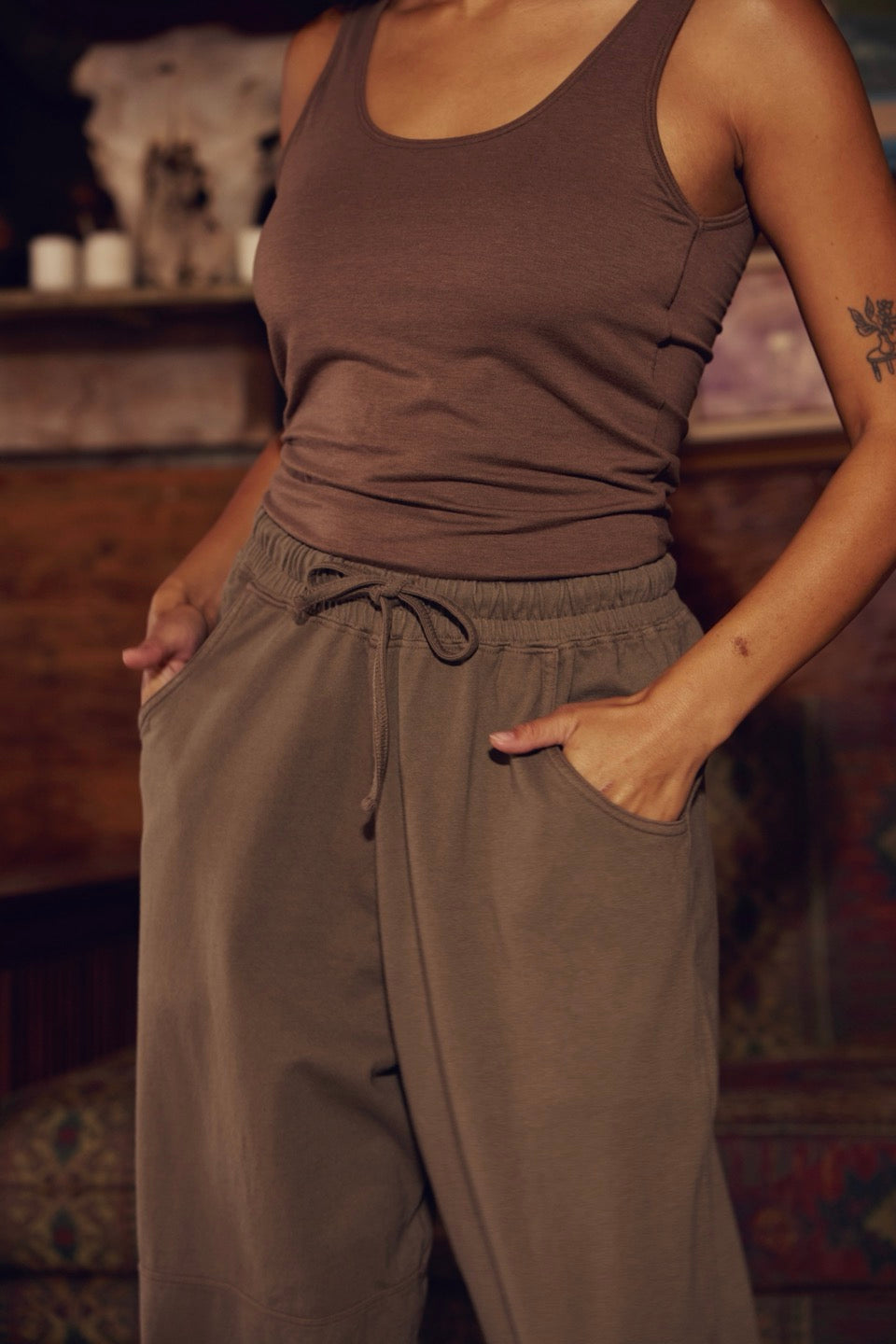 SAGUARO COTTON PANTS / MUSHROOM