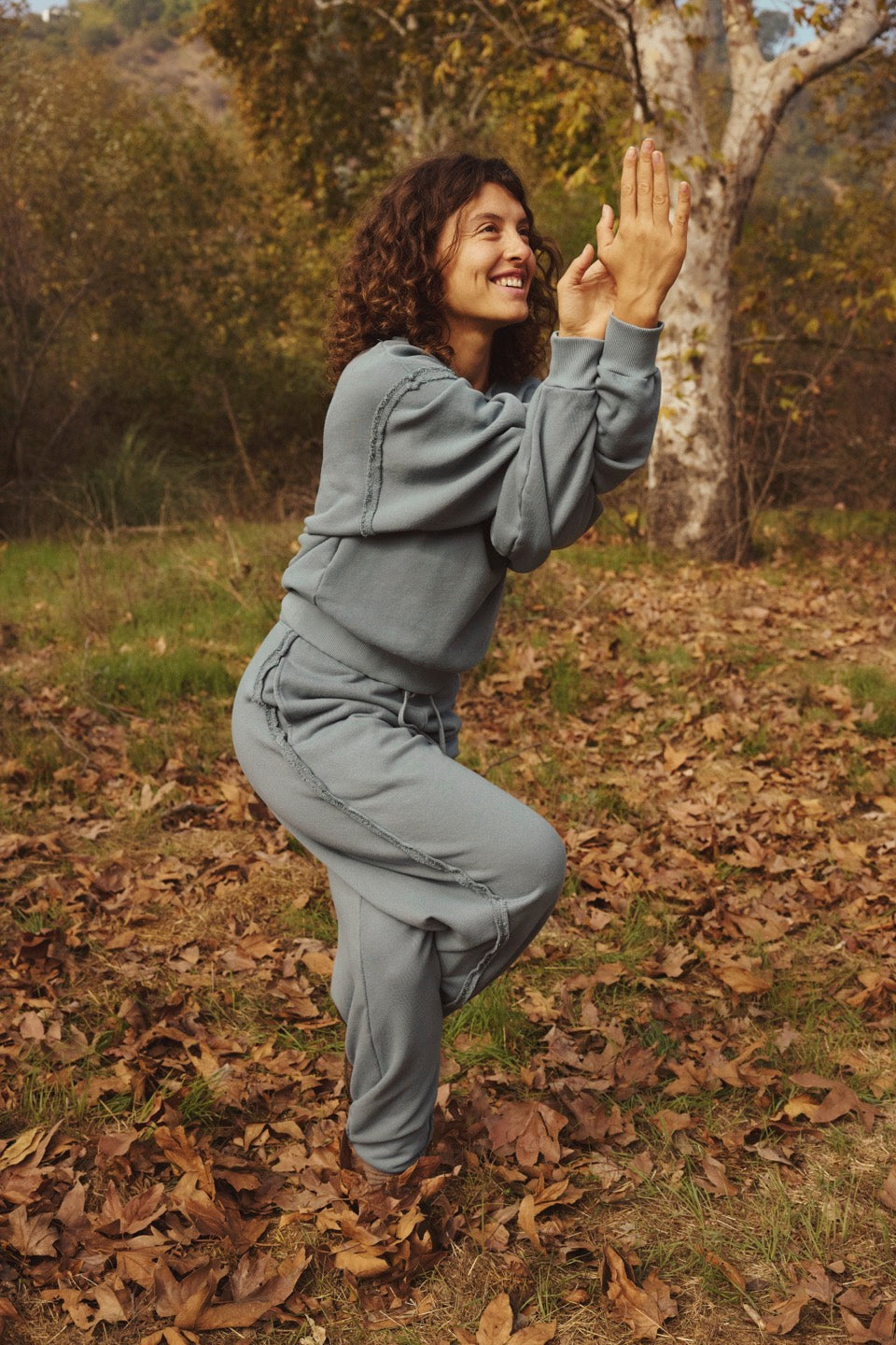 ORCHID TERRY JOGGER / CHARCOAL BLUE