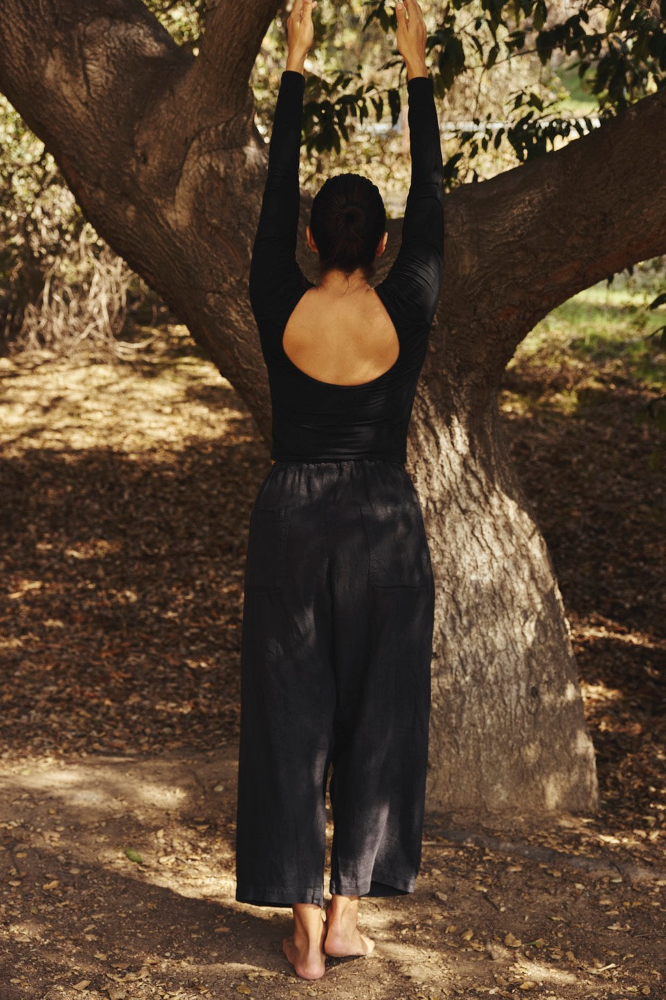 LAUREL LINEN PANTS / BLACK