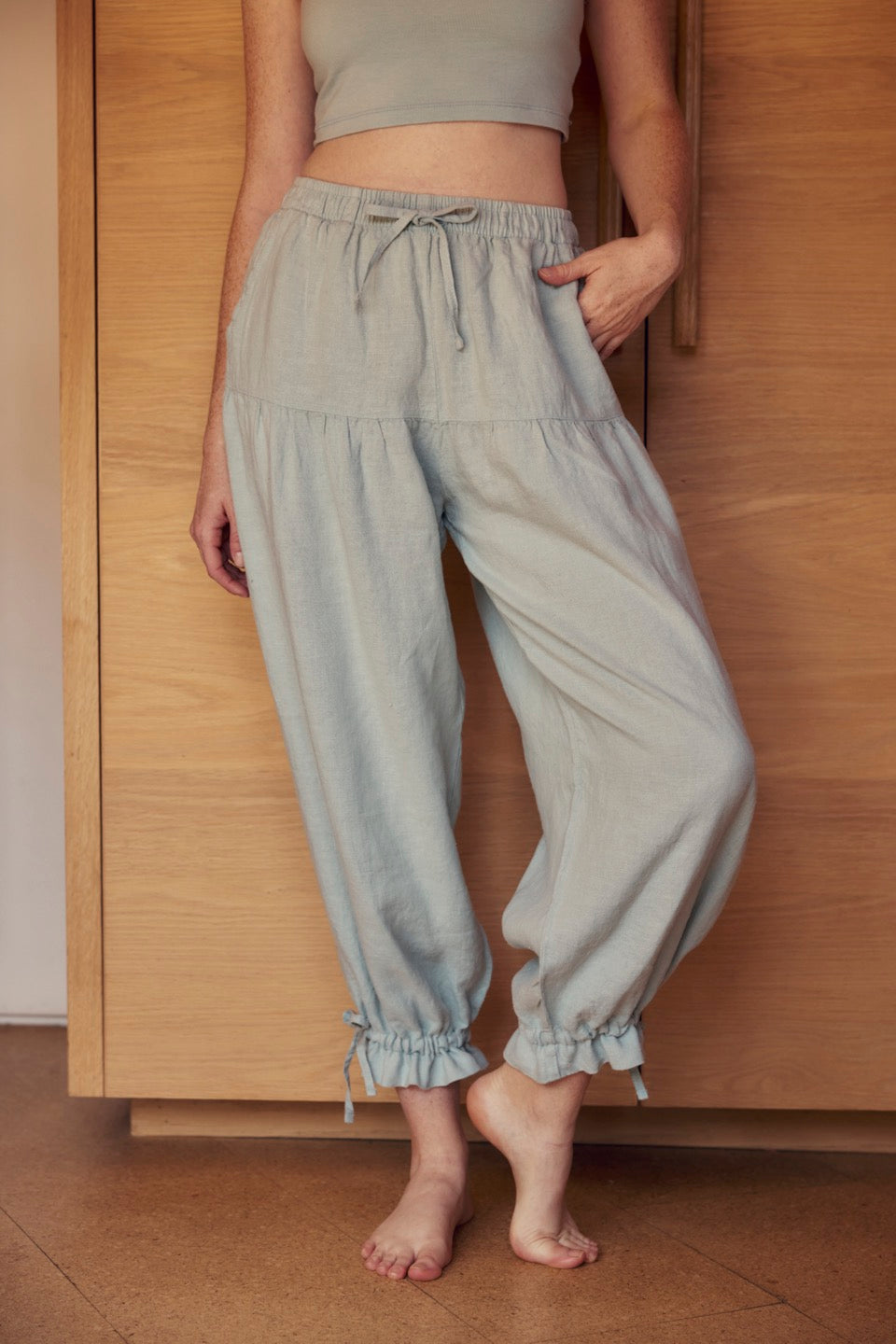 JASMIN LINEN PANTS / BLUE MIST – SOKOI