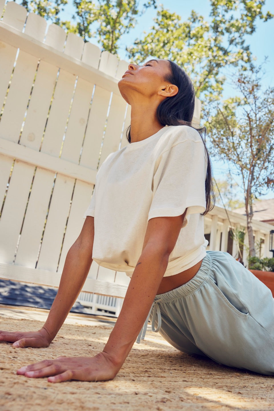 LOTUS LINEN + COTTON TEE / NATURAL