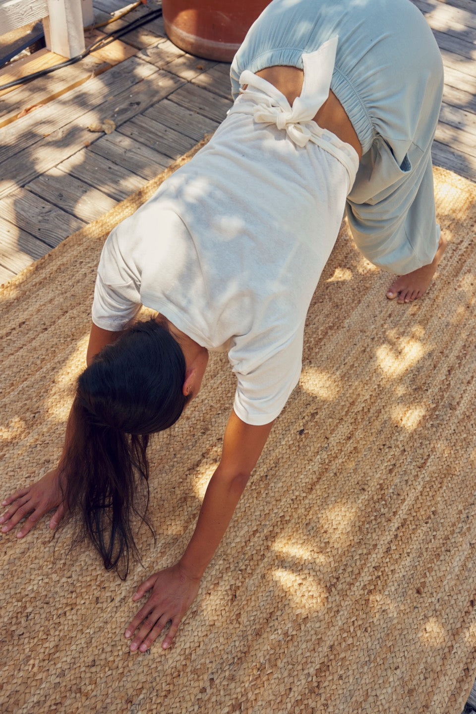 LOTUS LINEN + COTTON TEE / NATURAL