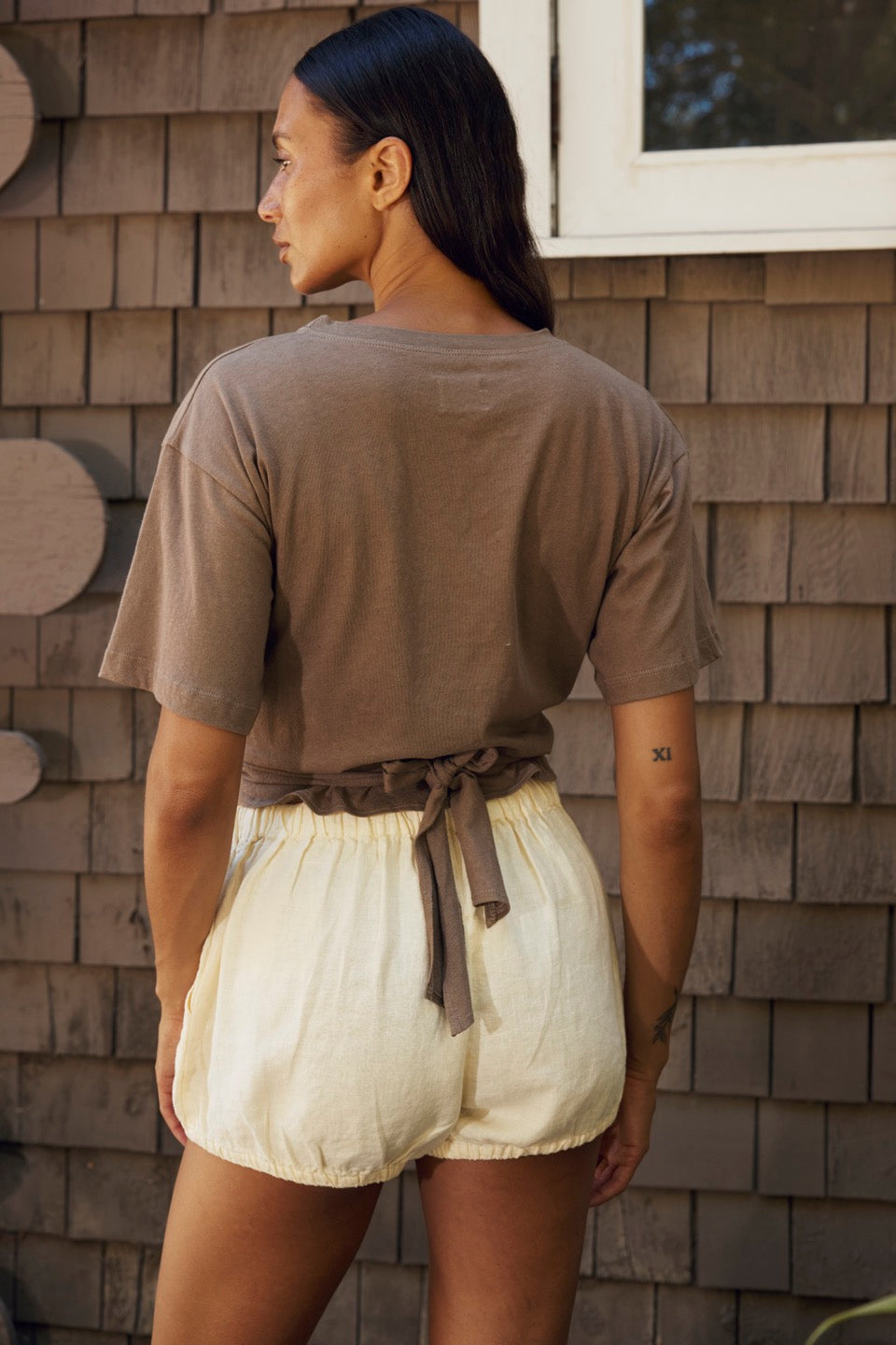 LOTUS LINEN + COTTON TEE / MUSHROOM