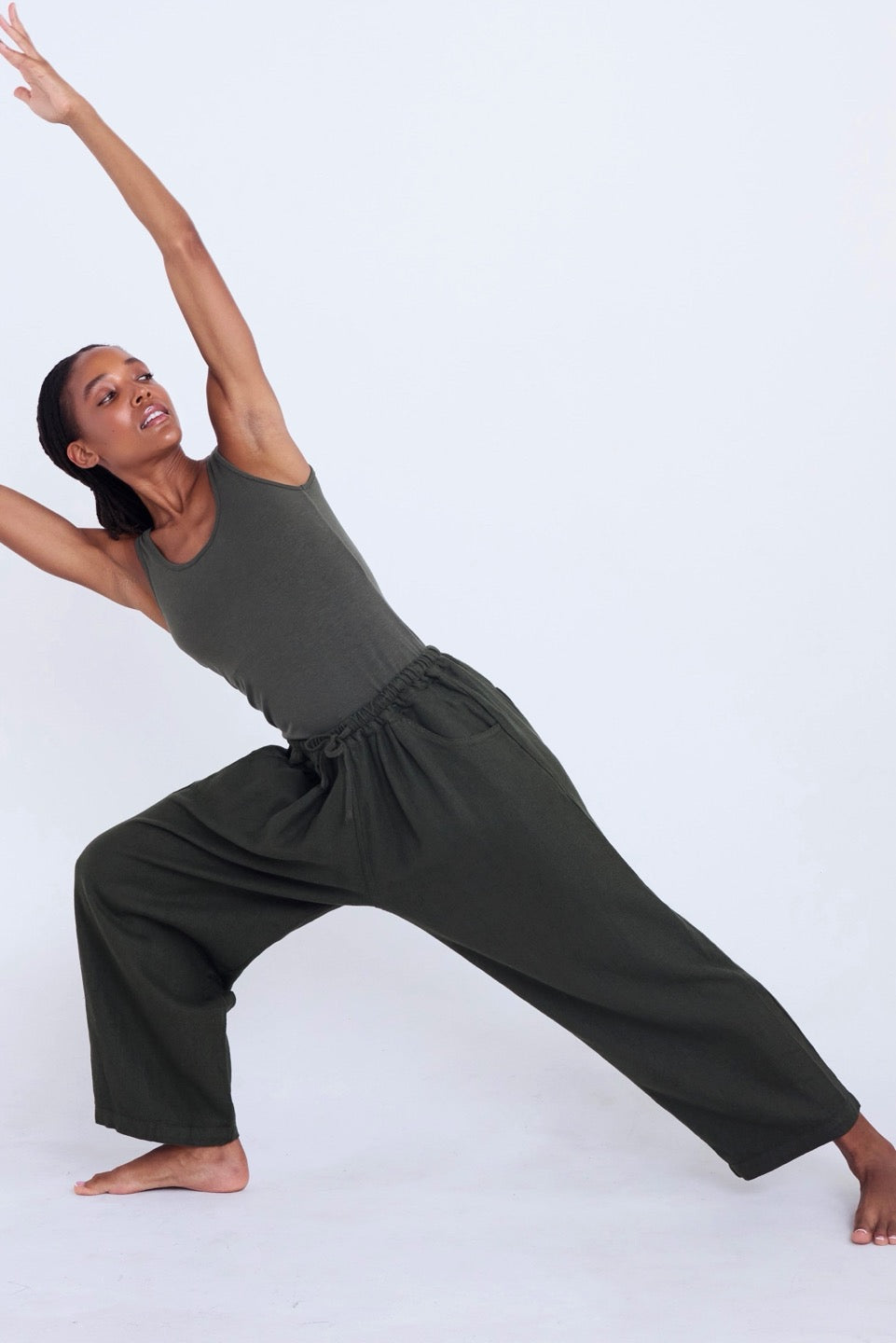 LAUREL HEMP PANTS / DARK MOSS