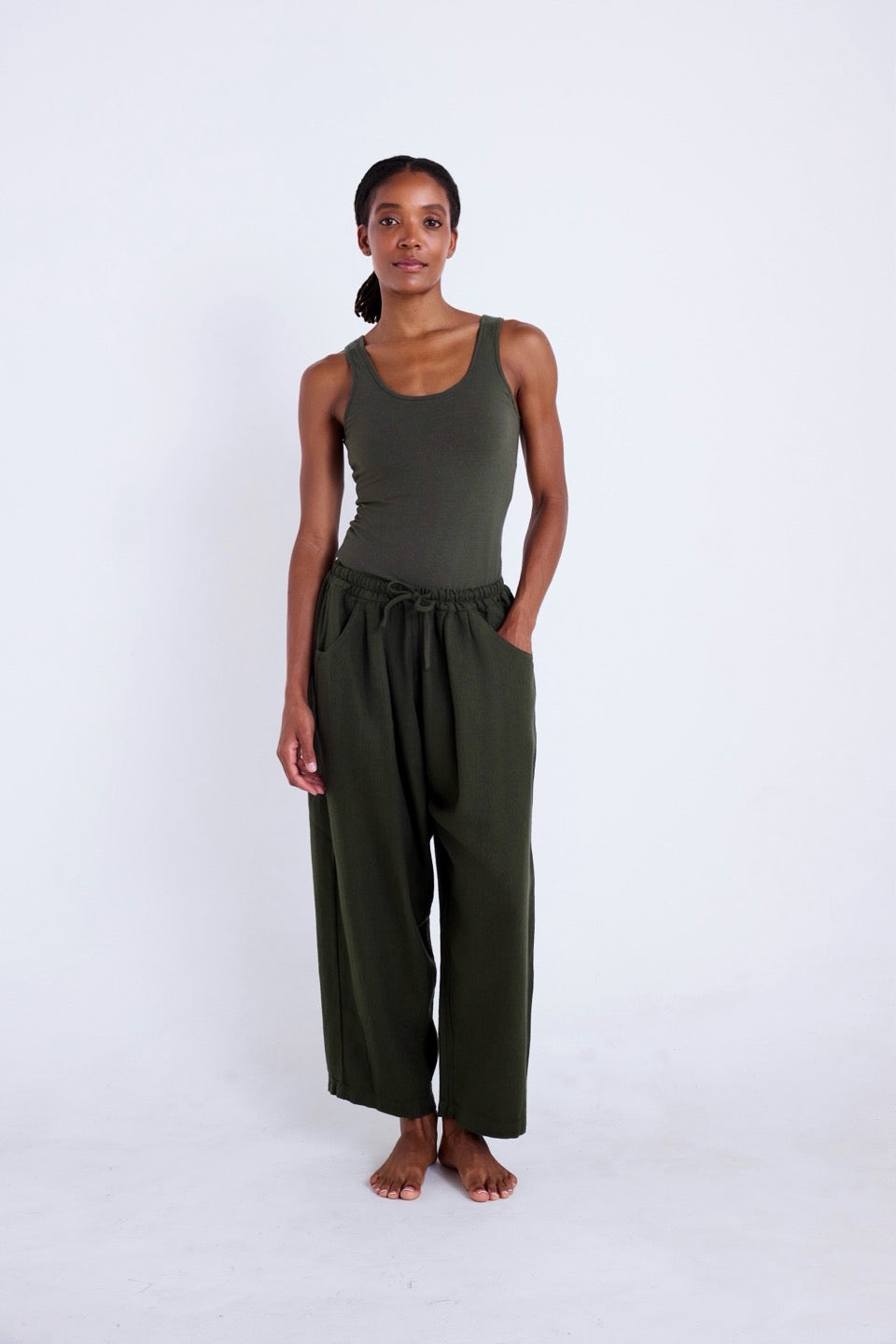 LAUREL HEMP PANTS / DARK MOSS