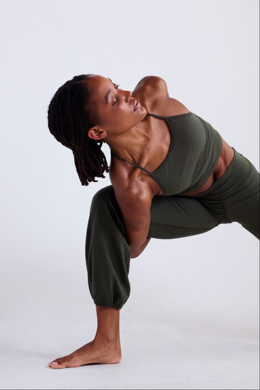 MONDO CROP TANK / DARK MOSS