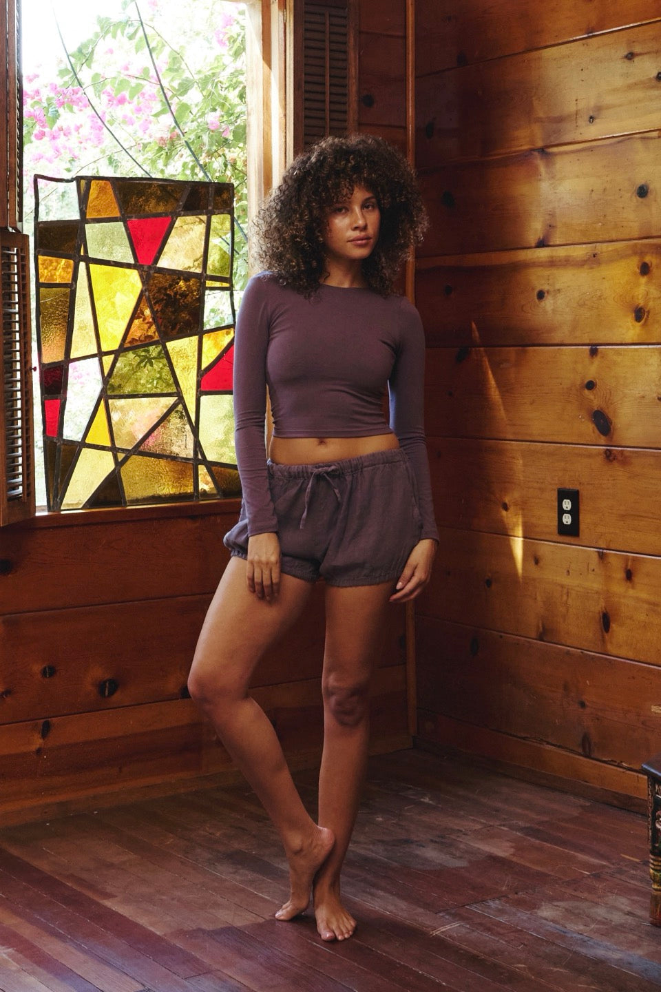 IVY SCOOP BACK LONG SLEEVE / LAVENDER