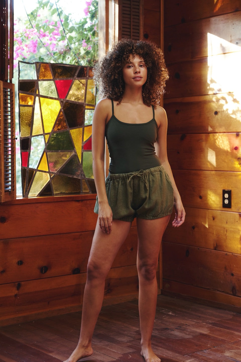 YUCCA STRAPPY BACK TANK / DARK MOSS