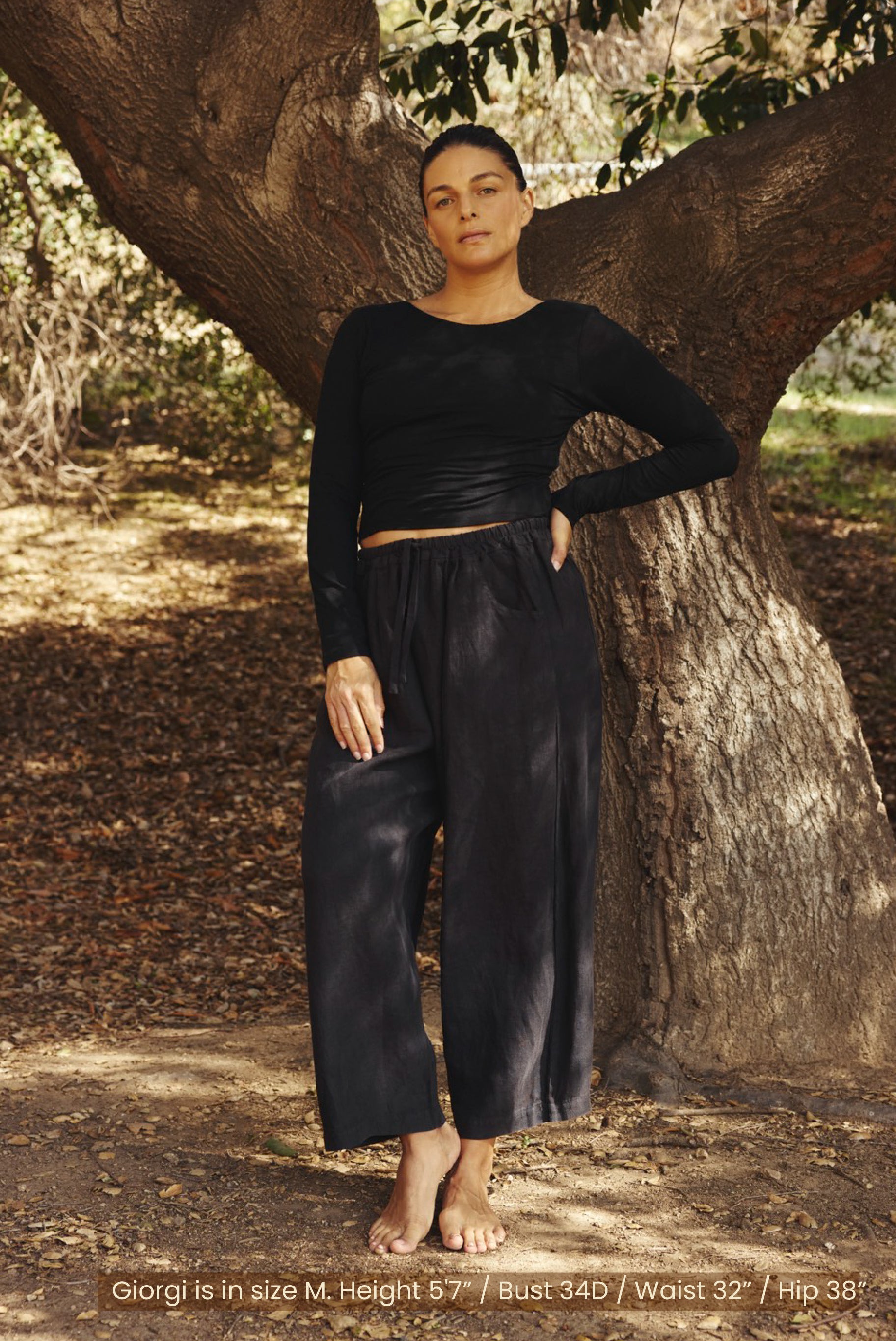 LAUREL LINEN PANTS / BLACK